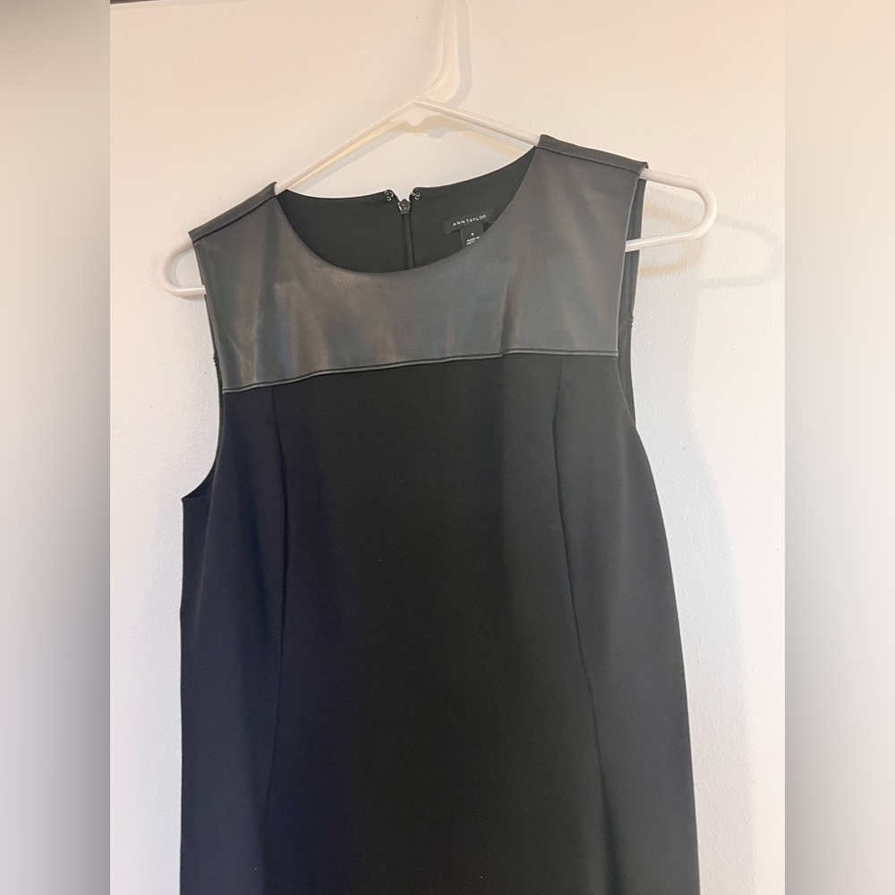 COPY - Perfect black dress with leather neckline detailing